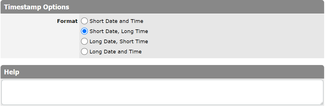Timestamp options