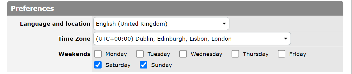 Database Preferences