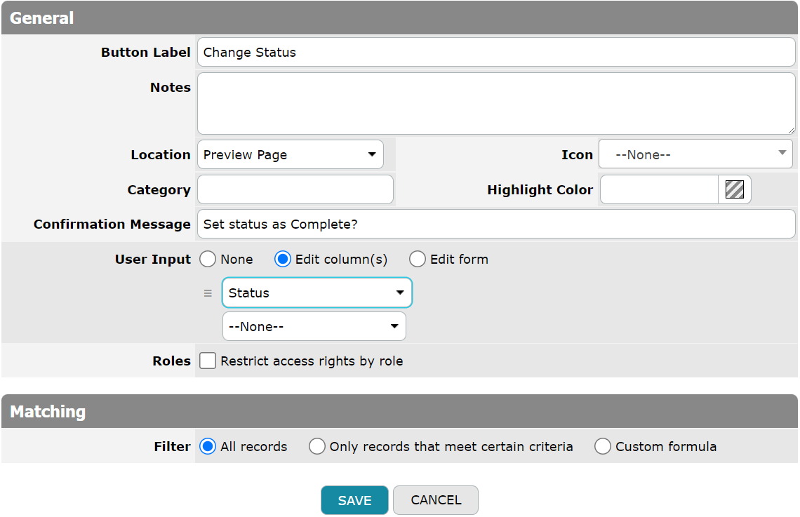 Preview Page Button Settings