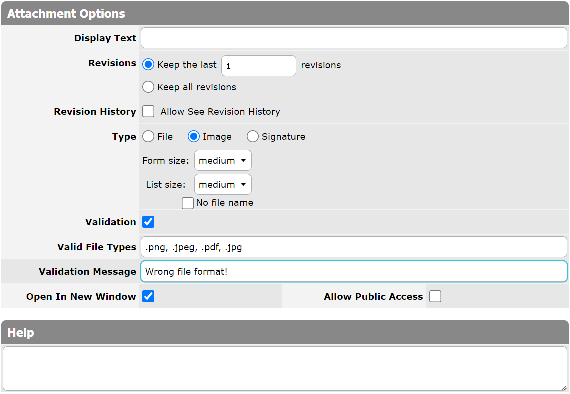 Attachment options