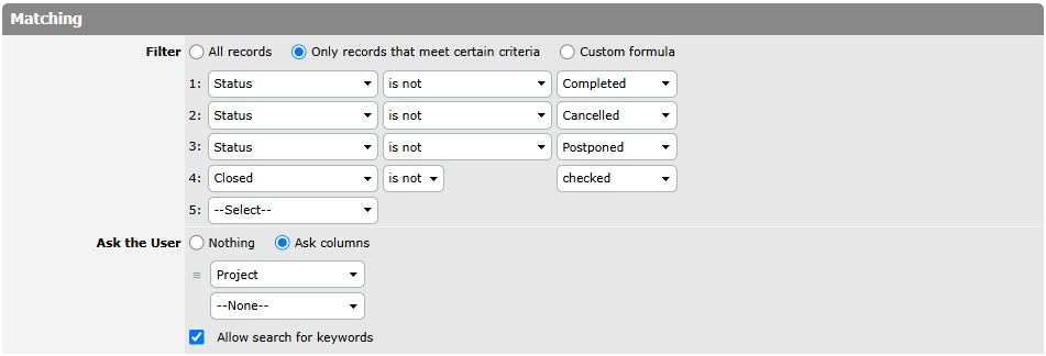 Table View Matching