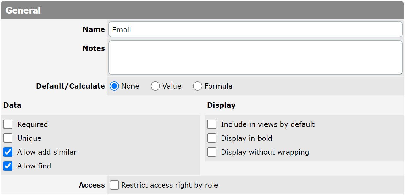 Email Column General