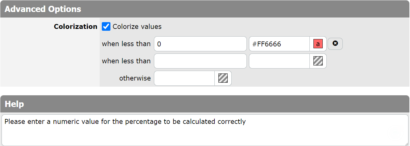 Advanced options