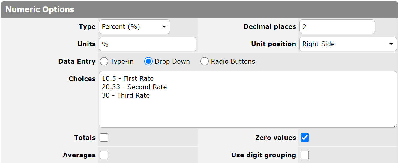 Choices example