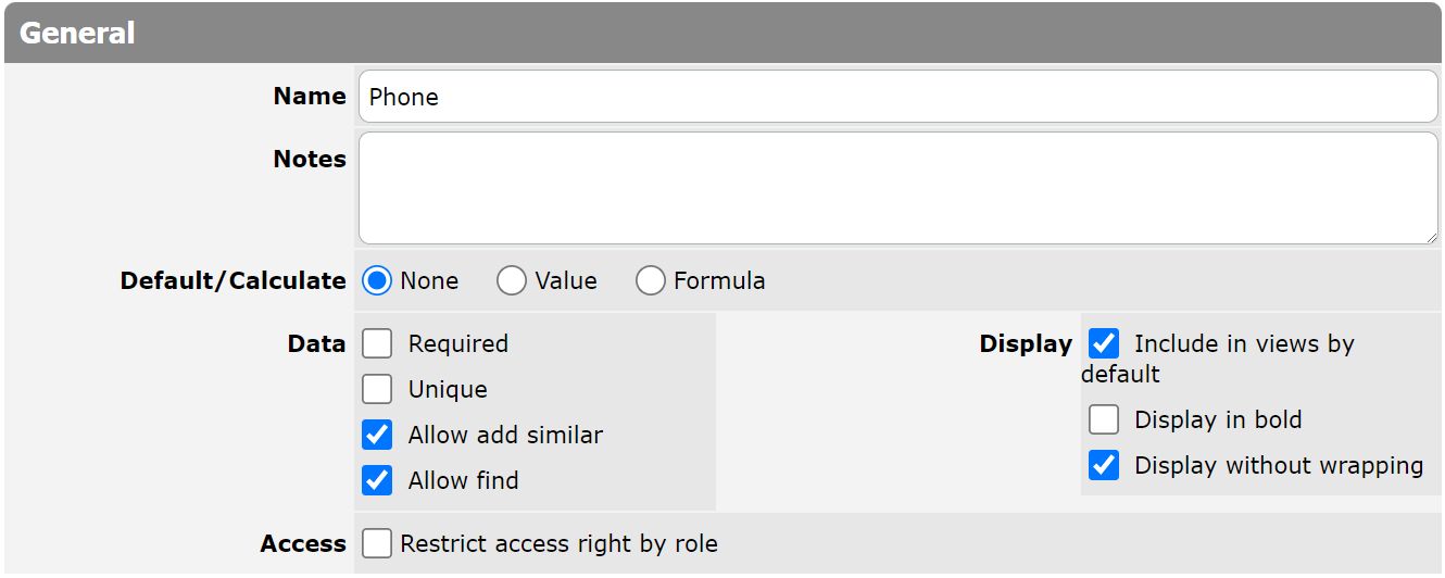 Phone Number General Properties