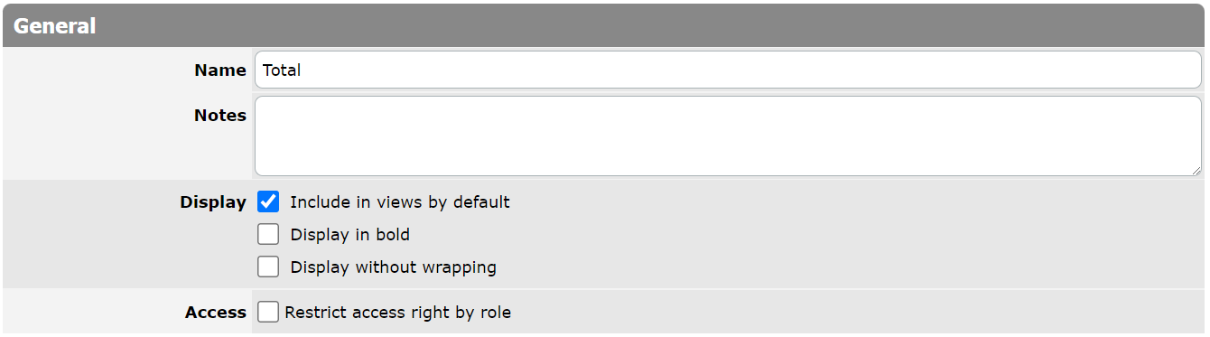 Summary Column General