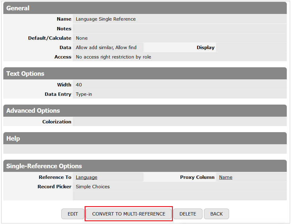 Convert to Multi Reference