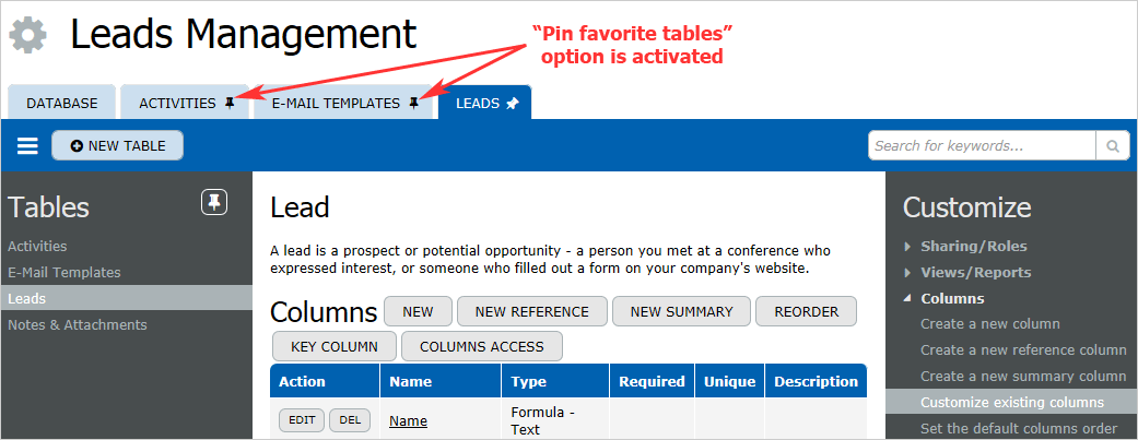 Pin Favorite Table