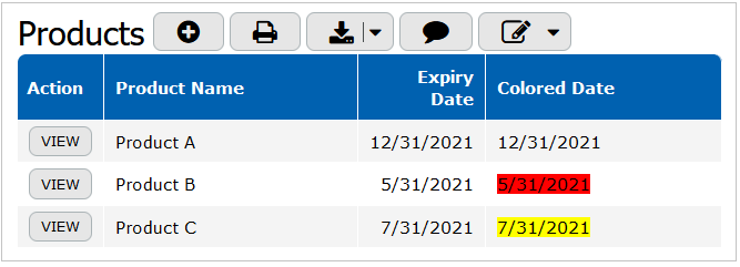 Formula-XTML highlight date background