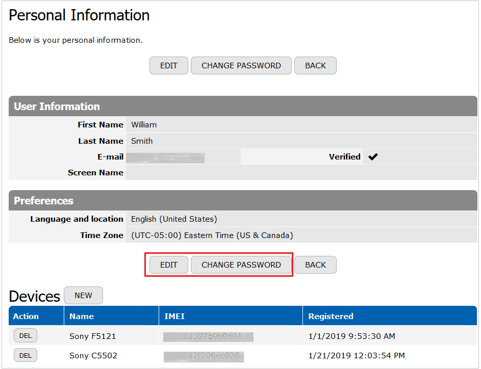 Personal Information