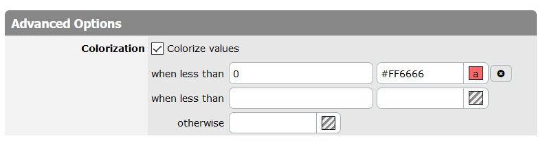 Advanced options - colorization