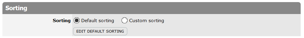 Default Sorting