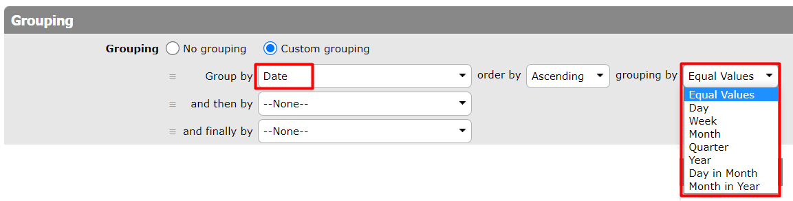 Date Grouping
