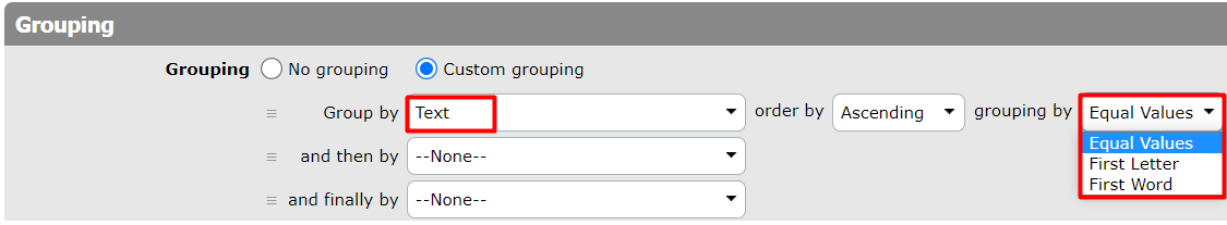 Text Grouping