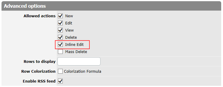 Inline Edit Option