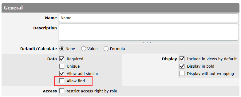 Allow find Option