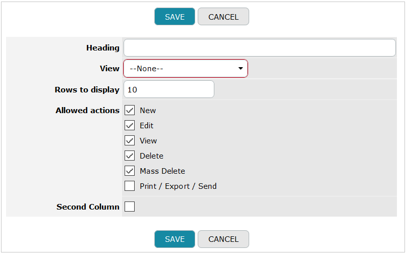 Dashboard Section