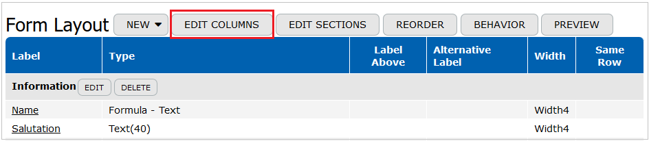 Edit Columns