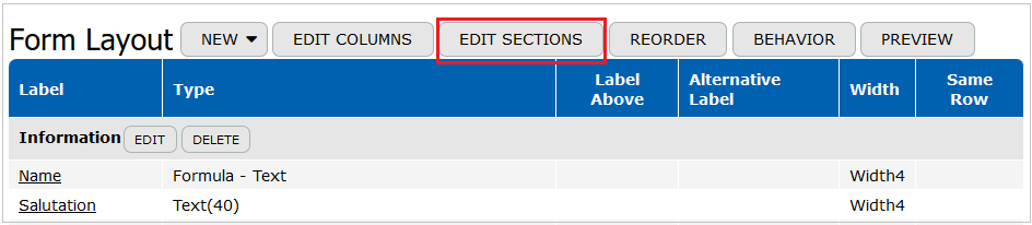 Edit Sections