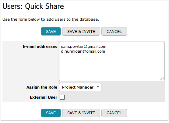 Quick Share Form