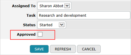 Approved checkbox