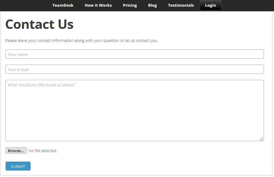 Web-to-Record Form Sample