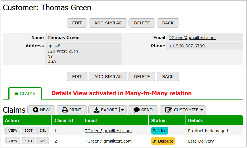 Claims Details View