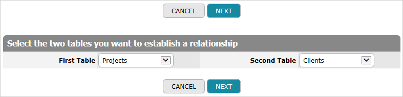 Selecting Tables For The Relation
