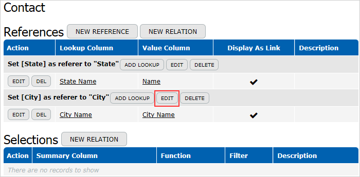 Relation Match Conditions