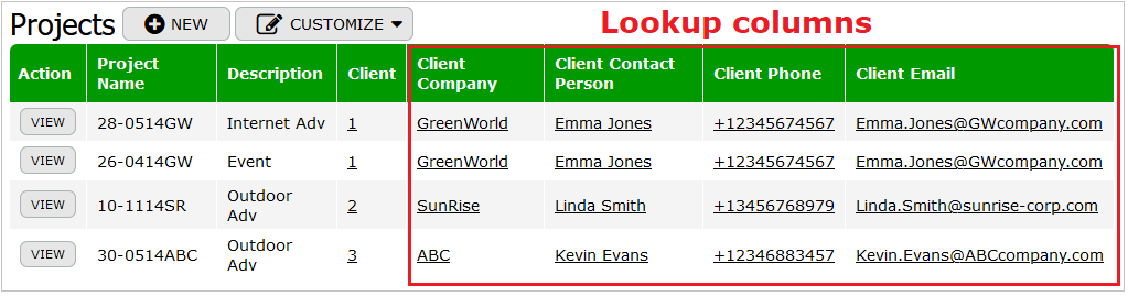 Lookup Columns