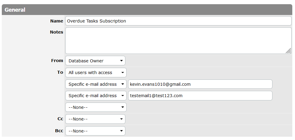 Subscription General Properties