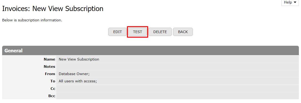 Test Subscription