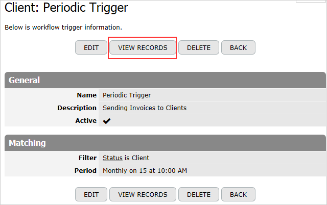 View Records Button