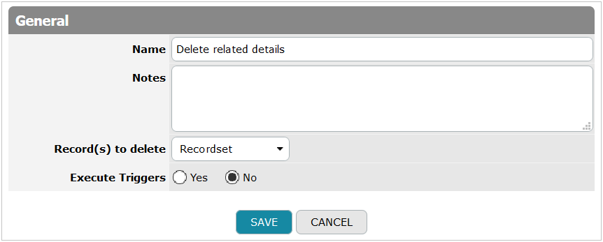 Delete Record Action