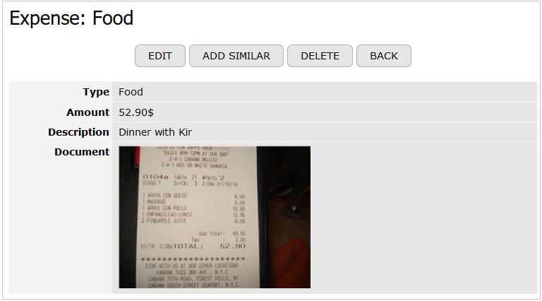 Expense Record