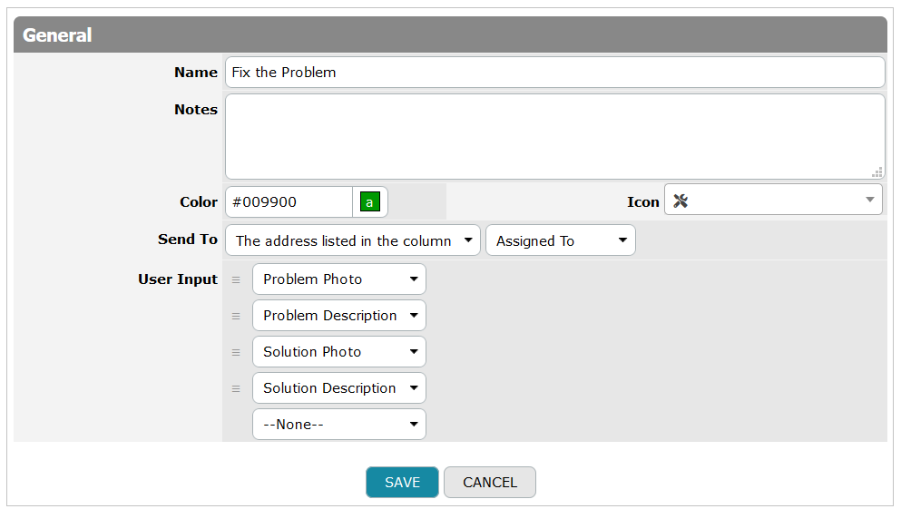 Fix the Problem Action Example