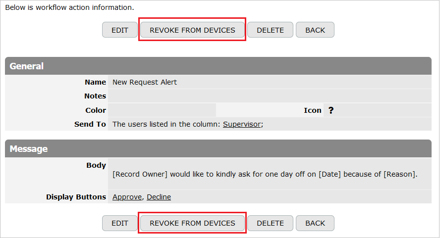 Revoke from Devices
