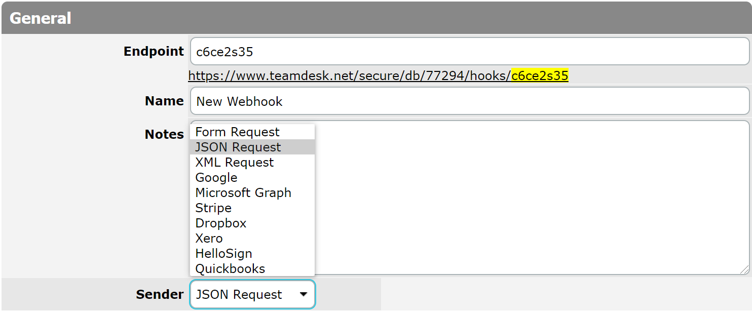 New Webhook