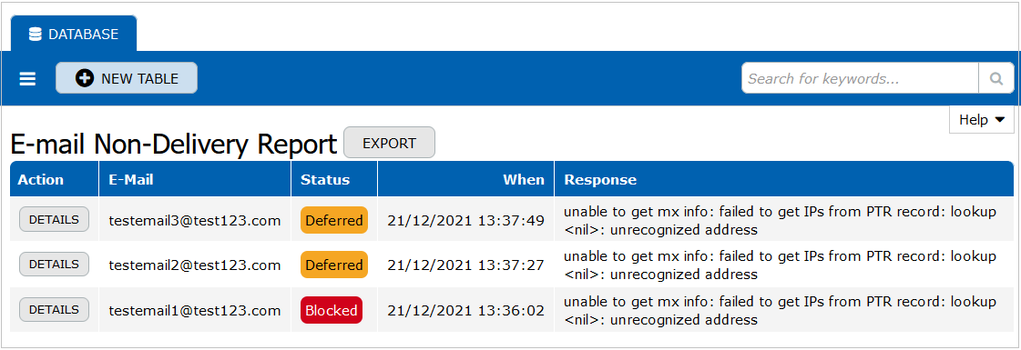 Email Non-Delivery Report