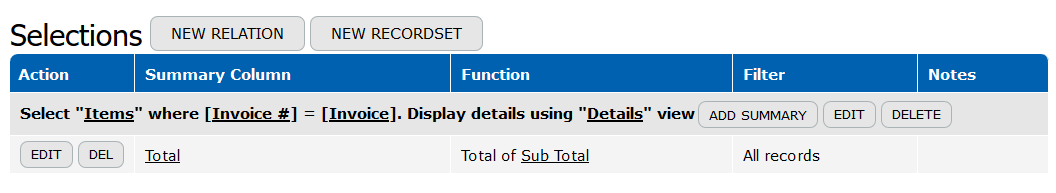 Summary & RecordSet