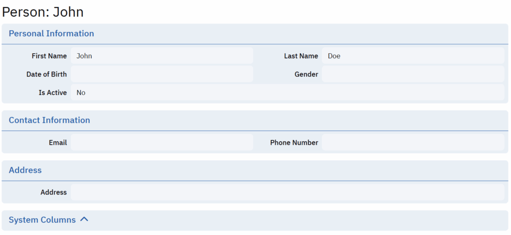 Preview Form
