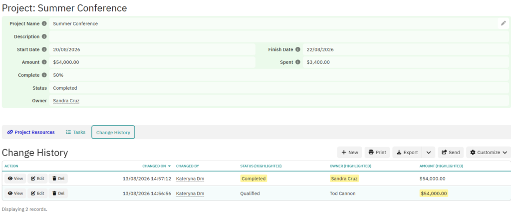Change Summary XHTML version