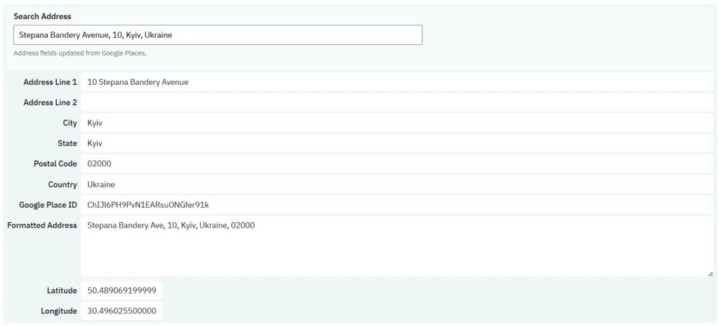 Address autofill