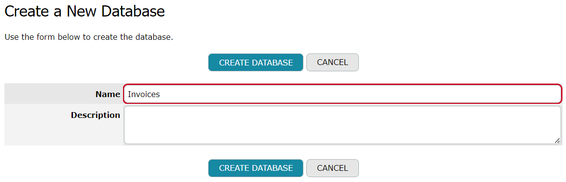 Create a database from scratch