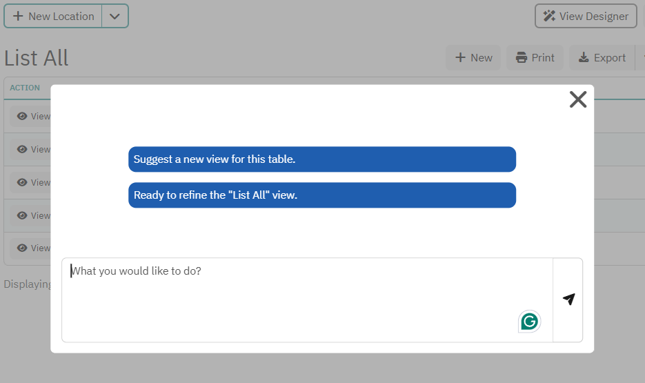 View Designed pop-up