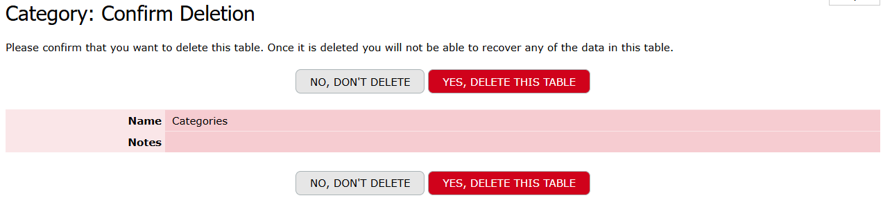 Delete confirmation