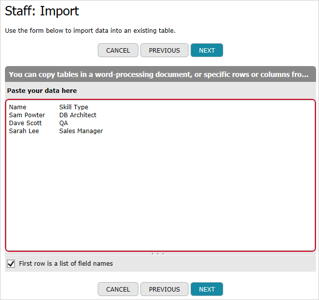 Other program Import